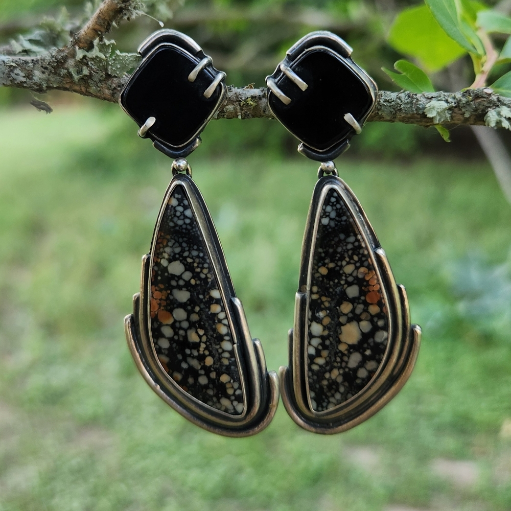 Vessel Arts Oynx And Jasper Earrings - Picture 4 of 6
